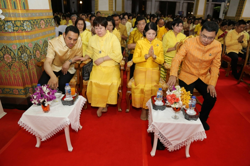 พิธีเจริญพระพุทธมนต์สมโภชผ้าพระกฐินพระราชทาน ประจำปี 2562 โดย สำนักงานการตรวจเงินแผ่นดิน ณ วัดหนองแวง พระอารามหลวง ตำบลในเมือง