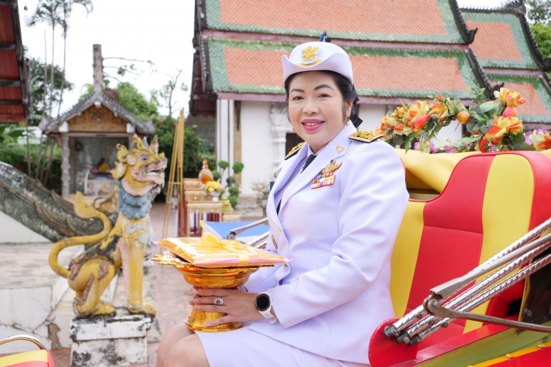 พิธีเจริญพระพุทธมนต์สมโภชผ้าพระกฐินพระราชทาน ประจำปี 2562 โดย สำนักงานการตรวจเงินแผ่นดิน ณ วัดหนองแวง พระอารามหลวง ตำบลในเมือง