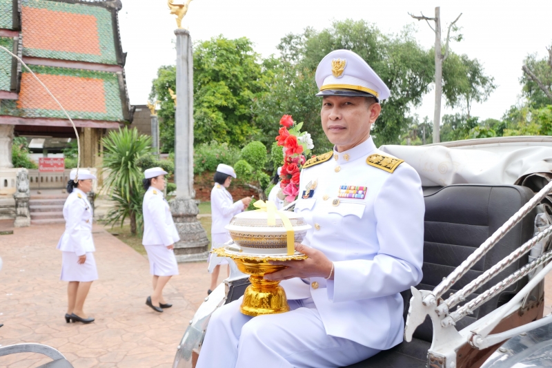 พิธีเจริญพระพุทธมนต์สมโภชผ้าพระกฐินพระราชทาน ประจำปี 2562 โดย สำนักงานการตรวจเงินแผ่นดิน ณ วัดหนองแวง พระอารามหลวง ตำบลในเมือง