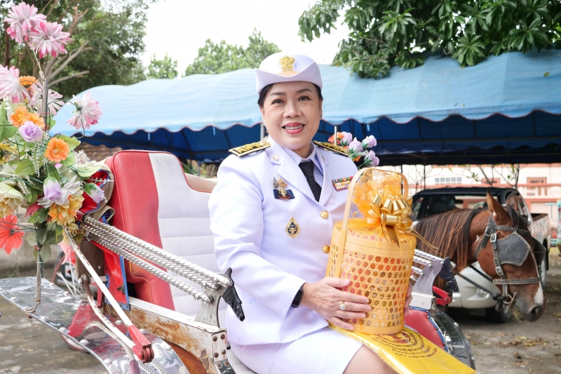 พิธีเจริญพระพุทธมนต์สมโภชผ้าพระกฐินพระราชทาน ประจำปี 2562 โดย สำนักงานการตรวจเงินแผ่นดิน ณ วัดหนองแวง พระอารามหลวง ตำบลในเมือง