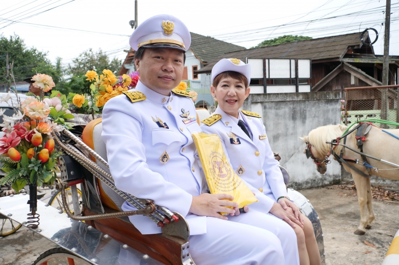 พิธีเจริญพระพุทธมนต์สมโภชผ้าพระกฐินพระราชทาน ประจำปี 2562 โดย สำนักงานการตรวจเงินแผ่นดิน ณ วัดหนองแวง พระอารามหลวง ตำบลในเมือง