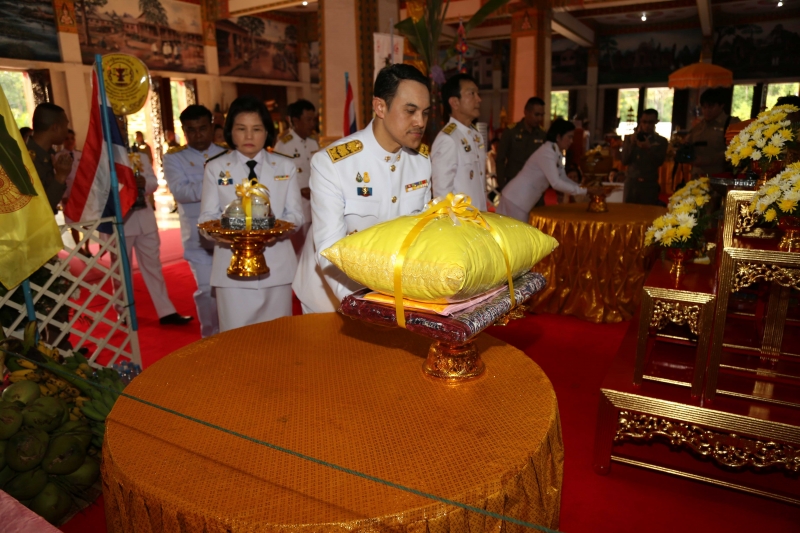 พิธีเจริญพระพุทธมนต์สมโภชผ้าพระกฐินพระราชทาน ประจำปี 2562 โดย สำนักงานการตรวจเงินแผ่นดิน ณ วัดหนองแวง พระอารามหลวง ตำบลในเมือง