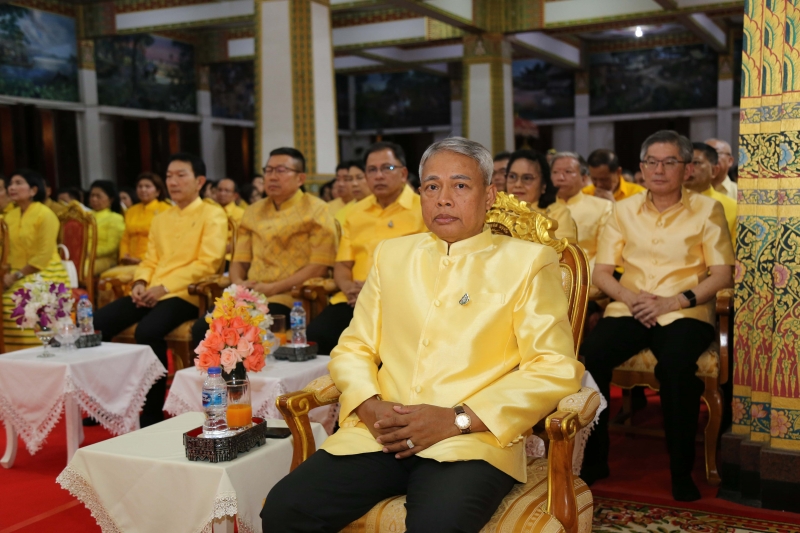 พิธีเจริญพระพุทธมนต์สมโภชผ้าพระกฐินพระราชทาน ประจำปี 2562 โดย สำนักงานการตรวจเงินแผ่นดิน ณ วัดหนองแวง พระอารามหลวง ตำบลในเมือง