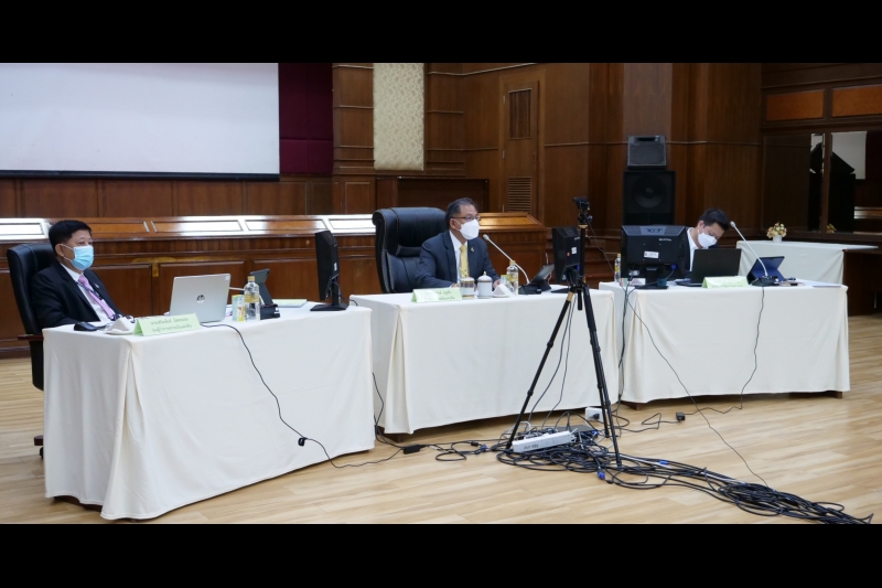 การประชุมผู้ตรวจเงินแผ่นดิน ครั้งที่ 1/2565 ผ่านระบบออนไลน์ ณ ห้องดำริอิศรานุวรรต สำนักงานการตรวจเงินแผ่นดิน