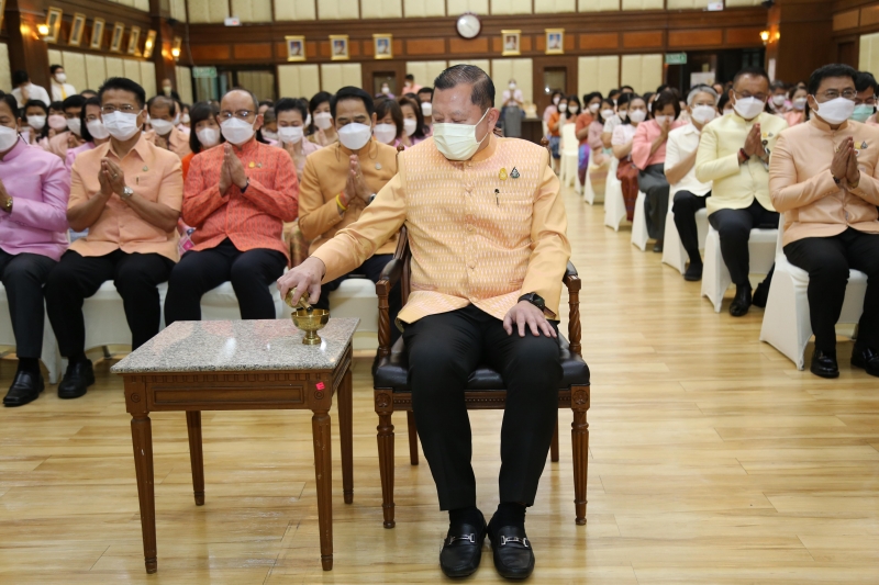 พิธีเจริญพระพุทธมนต์เพื่อความเป็นสิริมงคล เนื่องในโอกาสปีใหม่ พุทธศักราช 2566 ณ สำนักงานการตรวจเงินแผ่นดิน