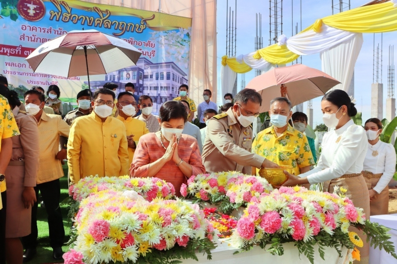 พิธีวางศิลาฤกษ์อาคารสำนักงานและอาคารชุดพักอาศัย สำนักตรวจเงินแผ่นดินจังหวัดปราจีนบุรี