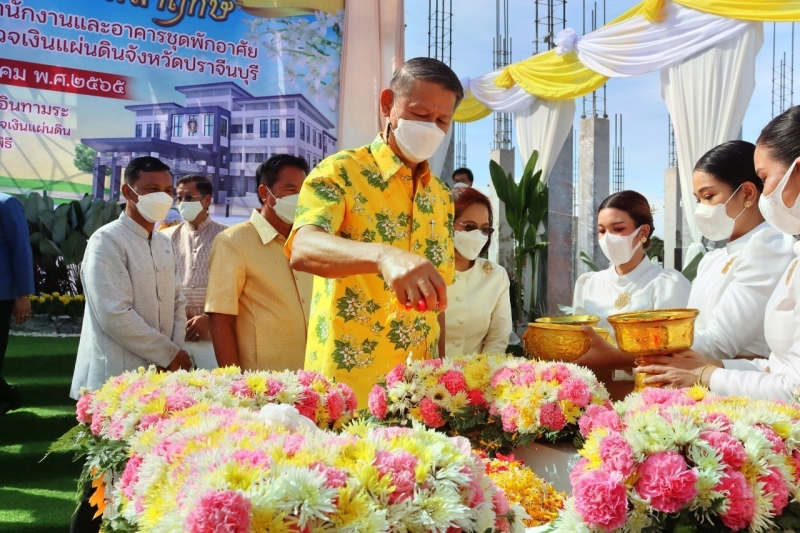 พิธีวางศิลาฤกษ์อาคารสำนักงานและอาคารชุดพักอาศัย สำนักตรวจเงินแผ่นดินจังหวัดปราจีนบุรี