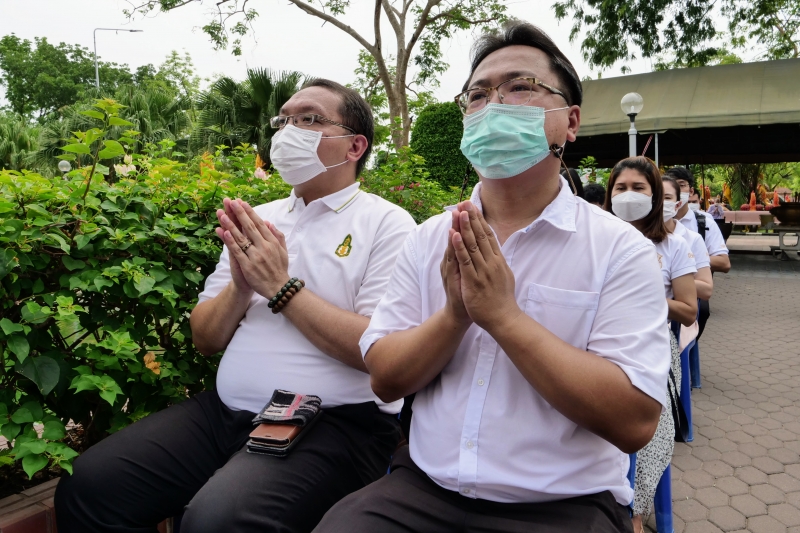 พิธีบวงสรวงดวงพระวิญญาณสมเด็จพระนเรศวรมหาราช ณ บริเวณวิหารสมเด็จพระนเรศวร วัดใหญ่ชัยมงคล จังหวัดพระนครศรีอยุธยา