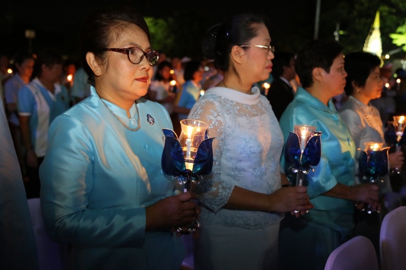 พิธีจุดเทียนชัยถวายพระพรในวันแม่ 12 สิงหาคม 2560