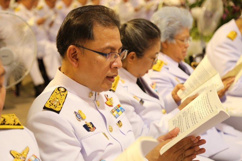 เจริญพระพุทธมนต์ในพิธีบำเพ็ญพระราชกุศล 12 สิงหาคม 2561