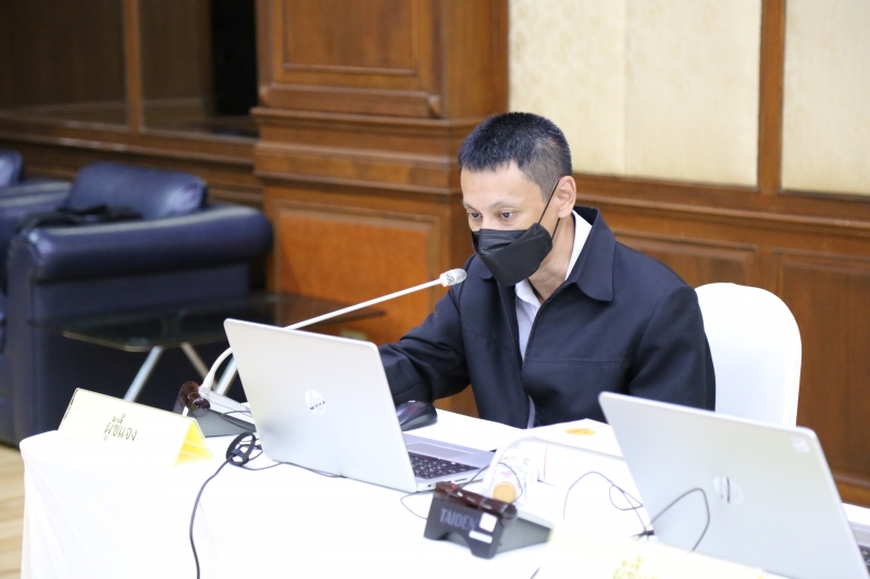 การประชุมคณะข้าราชการระดับผู้บริหาร ครั้งที่ 3/2565  ผ่านระบบออนไลน์ ณ ห้องดำริอิศรานุวรรต สำนักงานการตรวจเงินแผ่นดิน