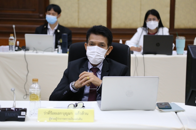 การประชุมคณะข้าราชการระดับผู้บริหาร ครั้งที่ 3/2565  ผ่านระบบออนไลน์ ณ ห้องดำริอิศรานุวรรต สำนักงานการตรวจเงินแผ่นดิน