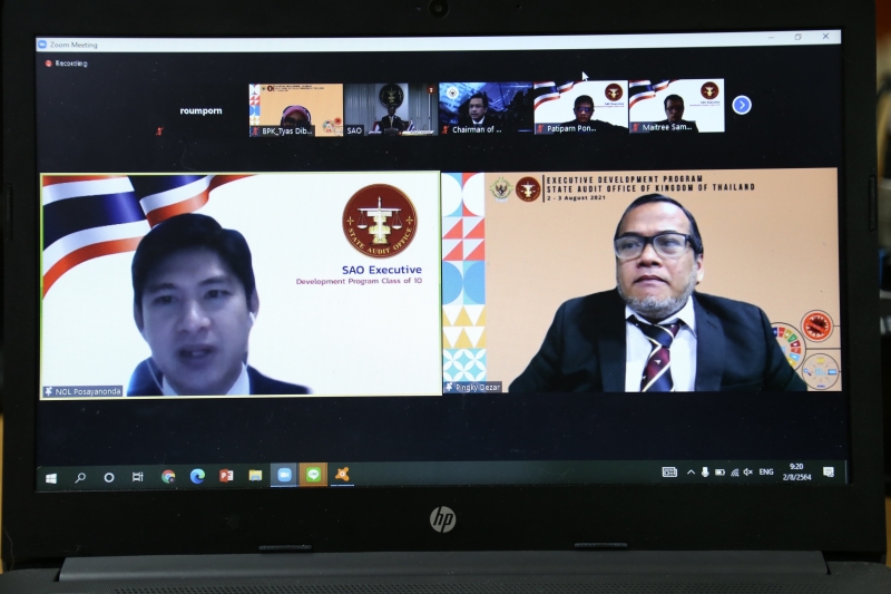 พิธีเปิดการศึกษาดูงานระหว่างประเทศผ่านระบบออนไลน์ (Online) โครงการพัฒนานักบริหารการตรวจเงินแผ่นดินระดับสูง (นตส.) รุ่นที่ 10