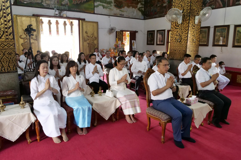 2566-03-30 พิธีอธิษฐานจิตมวลสาร แผ่นจาร และแผ่นดวงชะตา พระพุทธโสธร รุ่น มงคลแผ่นดิน 108 ณ วัดพระธาตุหริภุญชัยวรมหาวิหาร จังหวัดล