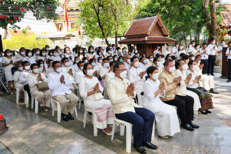 พิธีบวงสรวงดวงพระวิญญาณสมเด็จพระเจ้าตากสินมหาราช ณ ศาลสมเด็จพระเจ้ากรุงธนบุรีมหาราช วัดหงส์รัตนาราม ราชวรวิหาร กรุงเทพมหานคร