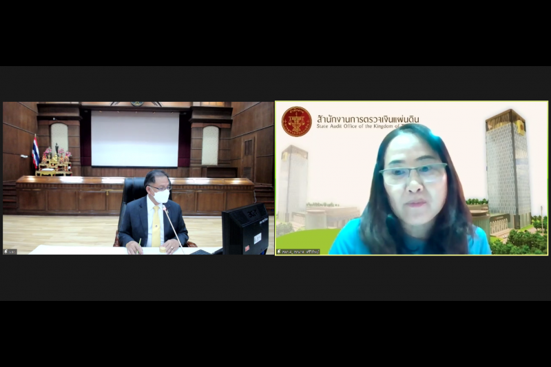 การประชุมผู้ตรวจเงินแผ่นดิน ครั้งที่ 1/2565 ผ่านระบบออนไลน์ ณ ห้องดำริอิศรานุวรรต สำนักงานการตรวจเงินแผ่นดิน