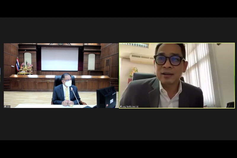 การประชุมผู้ตรวจเงินแผ่นดิน ครั้งที่ 1/2565 ผ่านระบบออนไลน์ ณ ห้องดำริอิศรานุวรรต สำนักงานการตรวจเงินแผ่นดิน