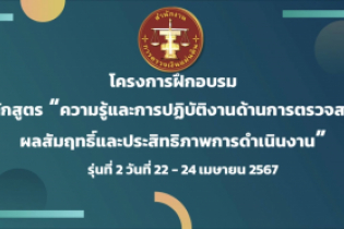 ความรู้และการปฏิบัติงานด้านการตรวจสอบผลสัมฤทธิ์และประสิทธิภาพการดำเนินงาน